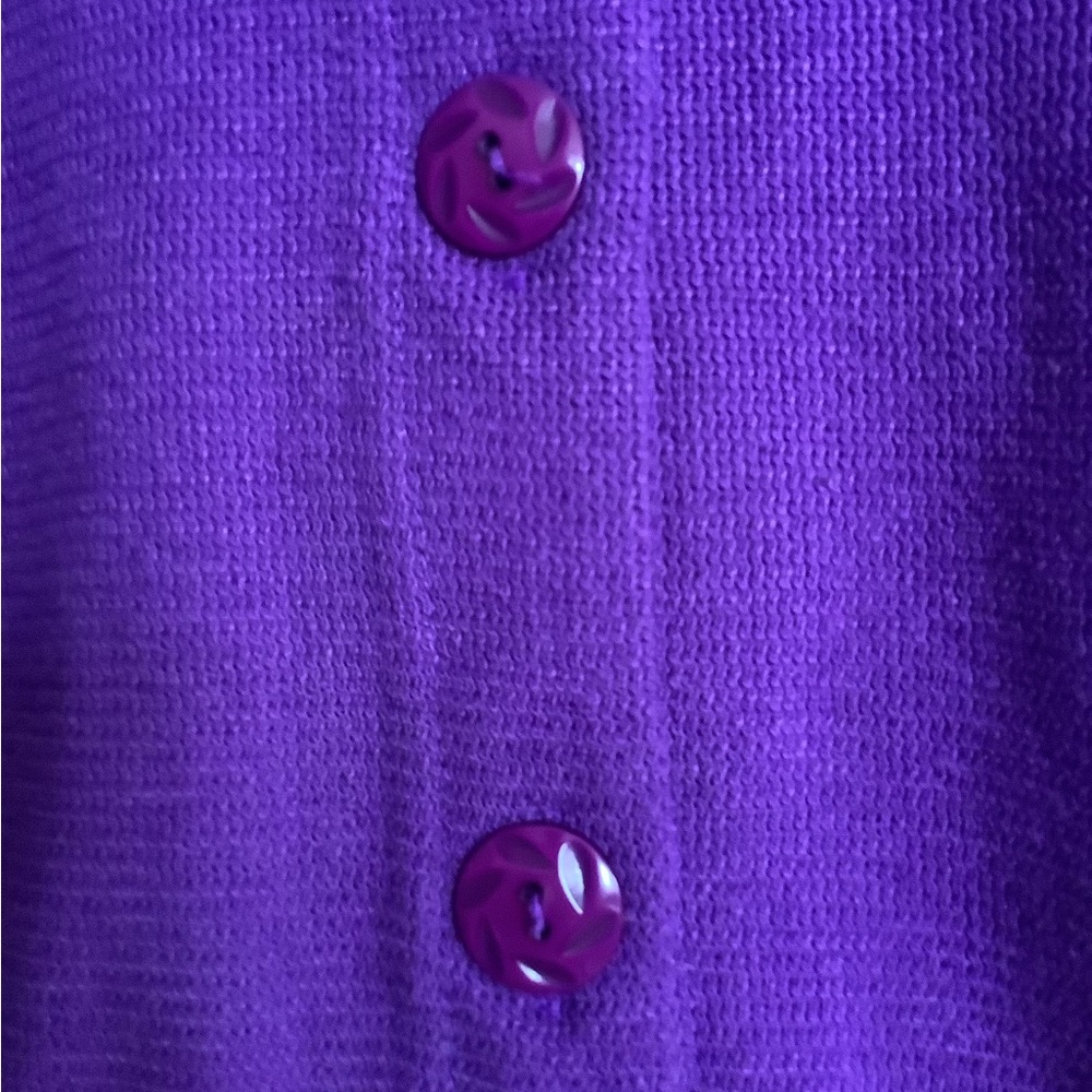 Vintage Jantzen Cardigan Sweater Size XL Purple 90s Retro Preppy Button Up - Picture 7 of 13